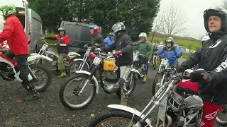 Red Rose Classic Christmas Motorcycle Trial, Dec 2023.The Fisherman's Retreat. In HD. Classic Bikes