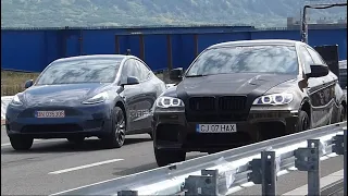 2020 Tesla Model Y PERFORMANCE vs 750 HP BMW X6M G POWER TYPHOON - DRAG RACING