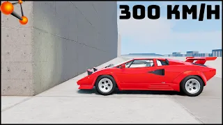 LAMBORGHINI COUNTACH vs WALL! 300 Km/H CRASH TEST! - BeamNg Drive