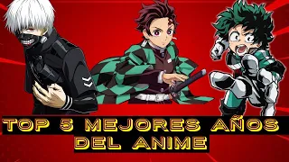 Top 5 mejores años de estrenos anime