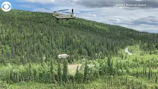 Helicopter removed into the wild bus