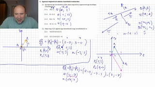11. Koordináta-geometria normálvektor, irányvektor, két pontból vektor felírása