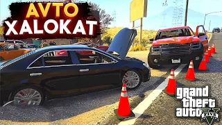 GTA 5 // REAL HAYOT // JIYAN AVTO XALOKATGA TUSHDI😮 UZBEKCHA LETSPLAY Gta 5 uzbek tilida