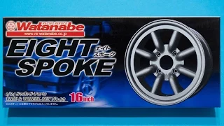 Aoshima 1/24 Watanabe 8 Spoke Wheels Unboxing and Review