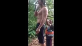 Christian Bale zip linning in Dominican Republic (Original Video)