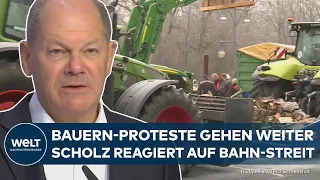 BAUERN-PROTESTE: Kanzler Olaf Scholz äußert sich zur Lage und dem Streik bei der Deutschen Bahn