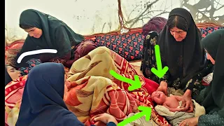 The birth of a baby in a tent and the pulling of a baby by the nomadic neighbors of Iran 2023