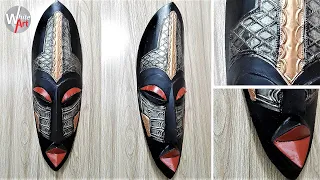 How to make Cardboard African Traditional / Tribal Wall Hanging Mask