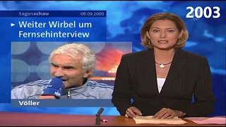 Tagesschau 2003 - Reaktionen auf den legendären TV-Ausraster von Teamchef Rudi Völler