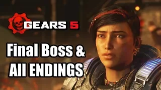 Gears 5 (2019) Final Boss Fight, All ENDINGS, & Credits | XBOX ONE Gameplay