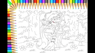How to Draw | Baba Yaga | For kids & Как рисовать | Баба Яга | Для детей