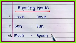 20 Rhyming Words in  English | Rhyming Words