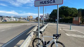 Salida 150km probando nuevo manillar de carbono con potencia integrada. Zaragoza-Huesca