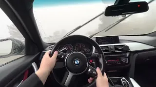 BMW f30 POV DRIFT uphill || 335i with lsd in rain