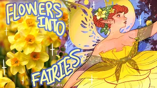 Turning flowers into fairies 🌻🌺✨🧚 (CHARACTER DESIGN CHALLENGE... but it didn't go so well lol)
