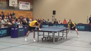 Flemming vs Szudi 2 Tabletennis Bundesliga 2 TV Hilpoltstein vs BVB Dortmund Stativ 20161204 8