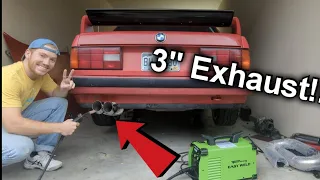 DIY Custom Stainless Steel Flux Core Exhaust!! K Swapped BMW E30