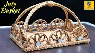 DIY Flower Basket with Jute Rope and Cardboard | Jute Flower Basket | Jute and Cardboard Craft Idea