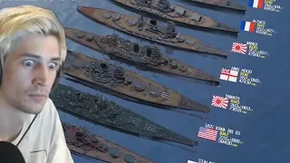 xQc reacts to Warships Size Comparison 20th Century (with chat)