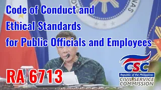 Code of Conduct and Ethical Standards... | RA 6713 - CSE, BCLTE Reviewer