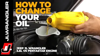 Jeep JL Wrangler OIL CHANGE How To Instructions on a 3.6L V6 Pentastar Engine