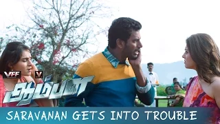 Saravanan Gets Into Trouble - Aambala | Movie Scenes | Vishal | Sundar C