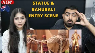 BAHUBALI ENTRY SCENE & STATUE ERECTION SCENE Reaction | Baahubali The Beginning | EPIC SCENE!!!!