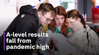 A-level results day: grades drop post-pandemic