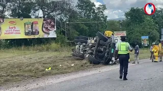 Mixer truck overturns in Mandeville, driver hospitalised