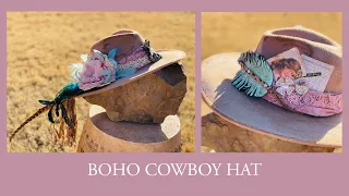 Glam Boho Cowboy hat | Create a work of art with a cowboy hat as your canvas