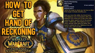 How to get Hand of Reckoning Rune Paladin Season of discovery