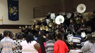 Whitecastle High school Drum and Auxillary Gym Battle Opelousas High band