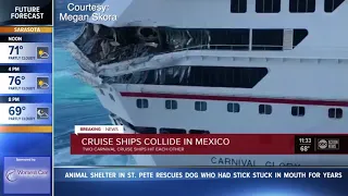 Carnival Legend based in Tampa collides with cruise ship in Mexico