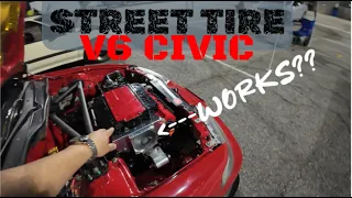 FWD STREET TIRE j series turbo civic at the dragstrip 1/4 mile all sesson tires