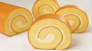 The Easiest and Best Taste Vanilla Swiss Cake Roll Recipe! Melt in your mouth! Very soft and creamy