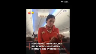 Football fans antics caused quite a distraction for this flight attendant #funny #footballlovers