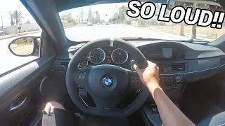 BMW E92 M3 - POV DRIVE!! (Straight Piped Exhaust & Donuts)