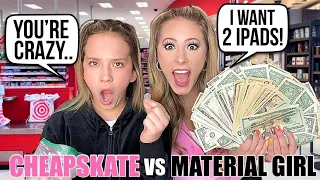 MATERIAL GIRL 👠💵 VS CHEAPSKATE 🪙😬 TARGET SHOPPING CHALLENGE!