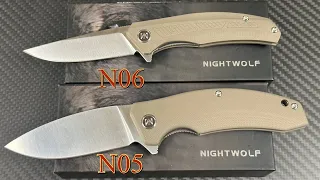 Night Wolf N05 & N06 G10 flipper knives !  Under $25 !