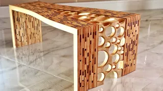 How to make a curved modern bench. Woodworking.