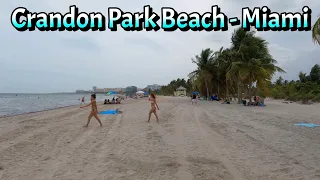 Crandon Park Beach / Miami - Key Biscayne. Walking Tour. July 2023. (4K 60fps)