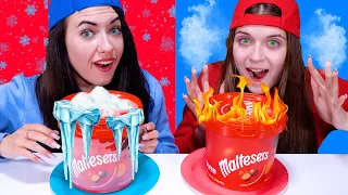 ASMR Hot VS Cold Food Challenge | Icy Girl VS Girl On Fire By LiLiBu