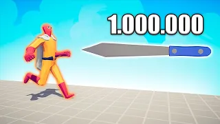 1.000.000 DAMAGE KNIFE vs UNITS - TABS | Totally Accurate Battle Simulator 2024