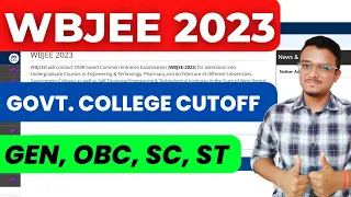 TOP 20 Government Engineering Colleges Cutoff | WBJEE 2023 | Cutoff