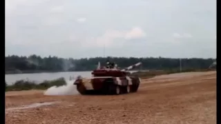 18 Минобороны РФ танковый биатлон T 72 перевернулся, гонки, брод  гидроудар двигателя, мат