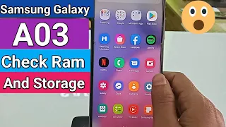 Samsung Galaxy A03 check Ram and Storage