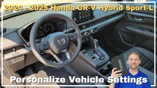 2024 - 2025 Honda CR-V Hybrid Sport L Vehicle Settings