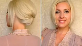 Short hair updo for work office job interview Elegant hairstyle for medium long shoulder length hair