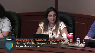 Pasco City Council Workshop, September 12, 2022