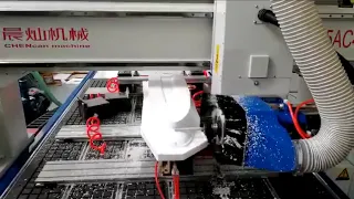 3D boat ship mold foam mold pattern milling by 4 axis CNC Router machine